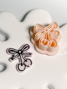 Cherry Bow Clay Cutter: Whimsical Earring Design