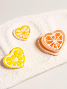 Heart Citrus Slice Clay Cutter: Fun Fruit Earrings