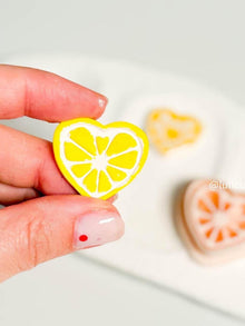 Heart Citrus Slice Clay Cutter: Fun Fruit Earrings