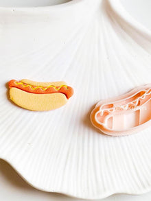 Hot Dog Polymer Clay Cutter Fun Food Earring Cutter with Imprint Detail (5 Sizes)