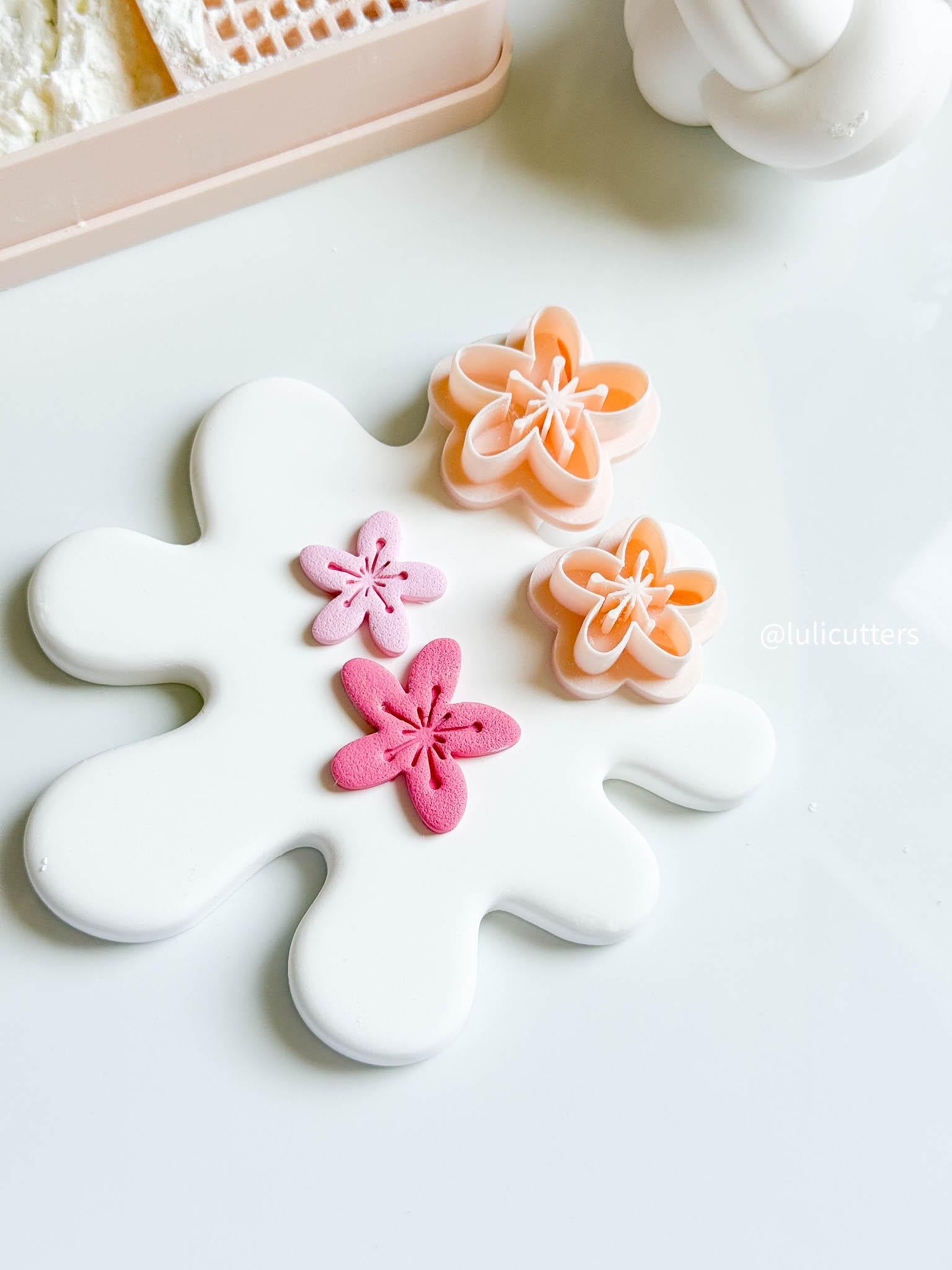 Imprint Flower Clay Cutter 4 Sizes Available, Mix & Match for Dangle or Stud Earrings