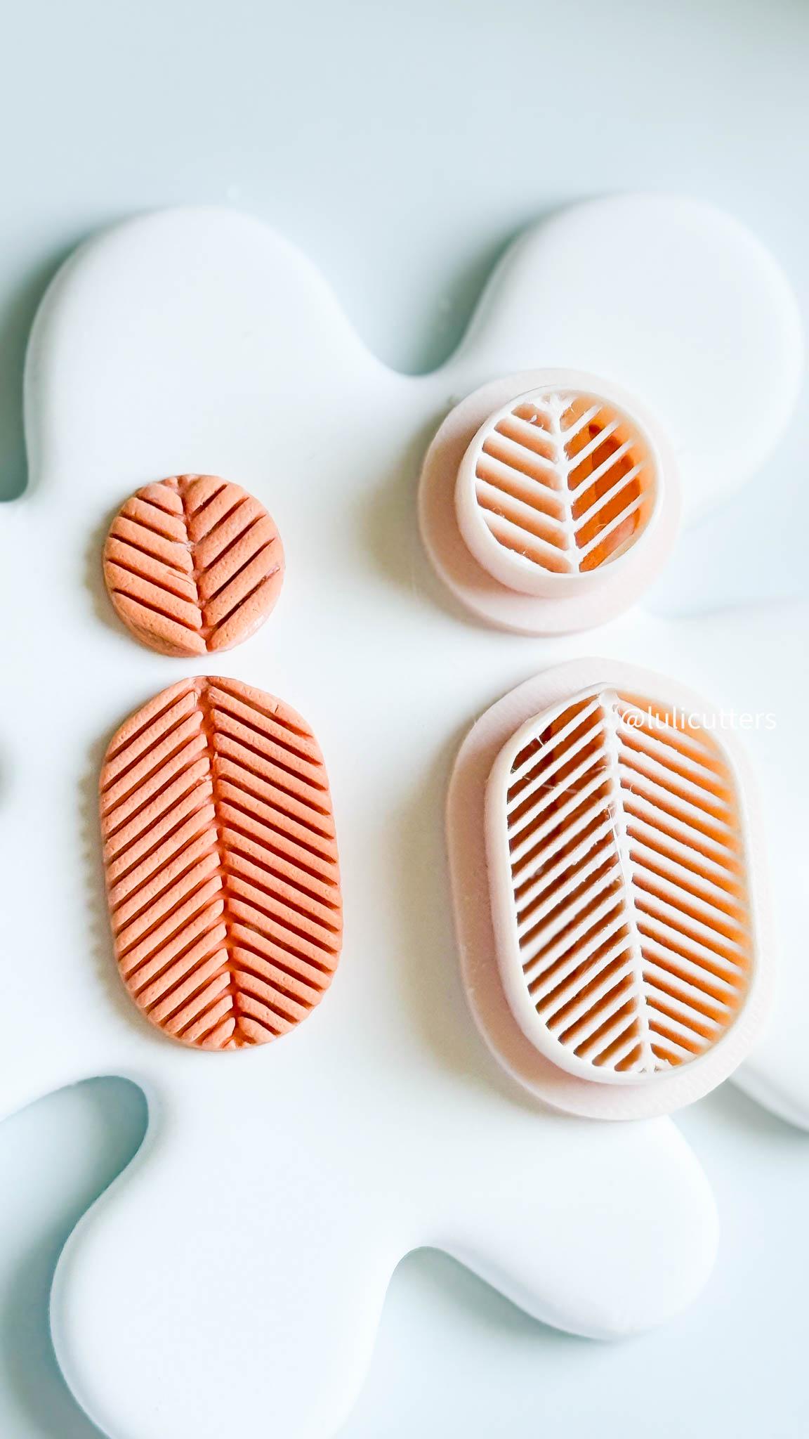 Lined Texture Clay Earring Cutter Set: Modern Polymer Clay Tool