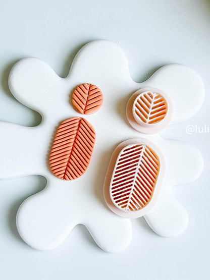 Lined Texture Clay Earring Cutter Set: Modern Polymer Clay Tool