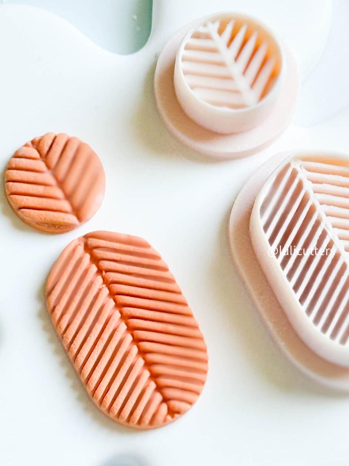 Lined Texture Clay Earring Cutter Set: Modern Polymer Clay Tool