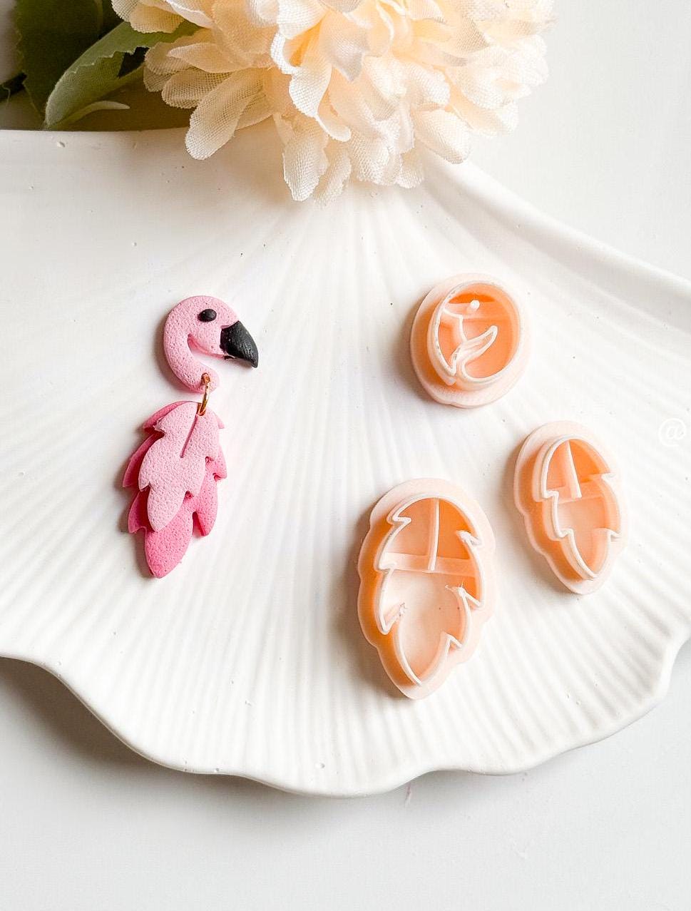 Flamingo Polymer Clay Cutter Set 3 Piece Bird Earring Cutter with Wing Details