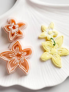 Lemon Blossom Polymer Clay Cutter Floral Imprint in 35, 40, 45 and 50mm Sizes
