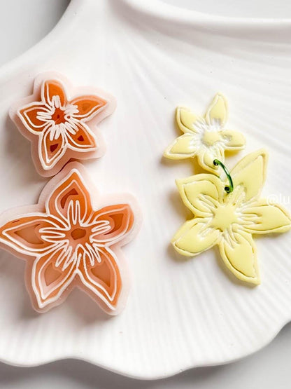 Lemon Blossom Polymer Clay Cutter Floral Imprint in 35, 40, 45 and 50mm Sizes