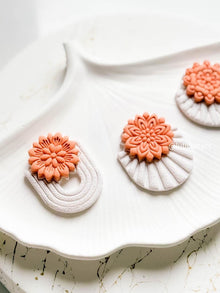 Floral Clay Earring Cutter Set Includes Base Shape + Matching Topper - 3 different options