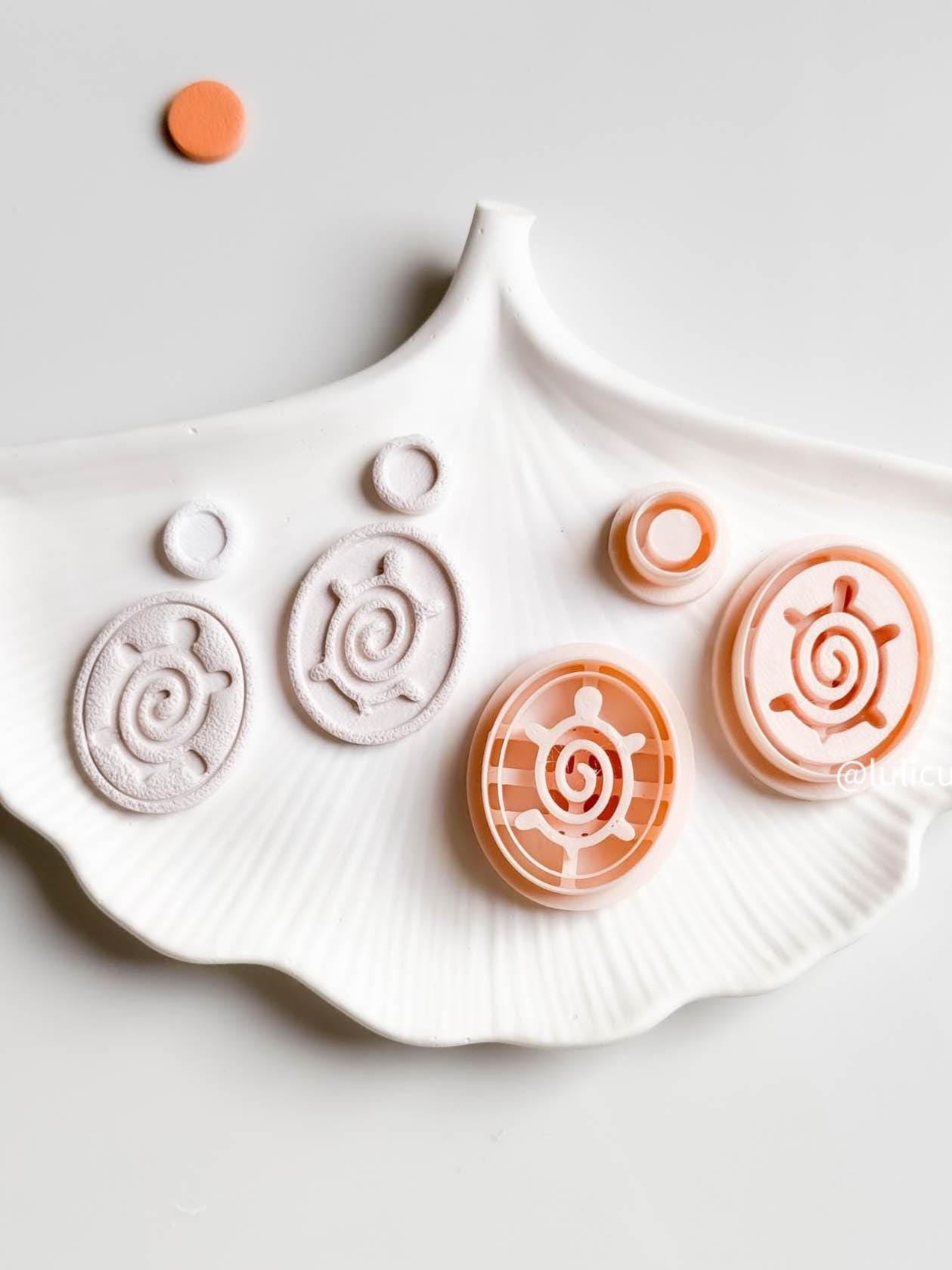 Sea Turtle Clay Cutter Set Emboss & Deboss Combo for Textured Earrings