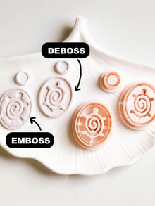 Sea Turtle Clay Cutter Set Emboss & Deboss Combo for Textured Earrings