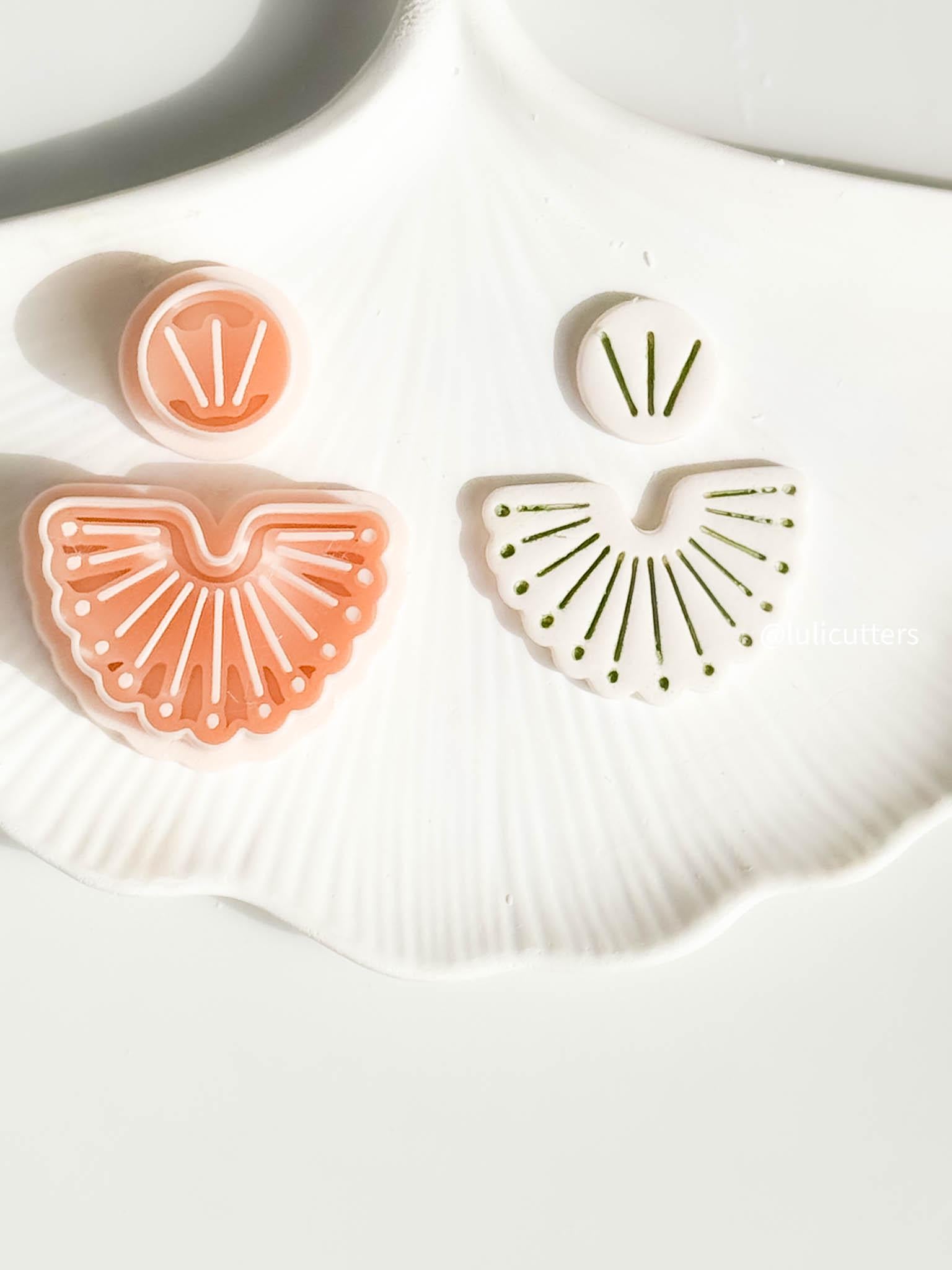 Boho Mediterranean Scalloped Clay Cutter Set Tribal-Inspired Arch Design - 2 size options