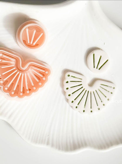 Boho Mediterranean Scalloped Clay Cutter Set Tribal-Inspired Arch Design - 2 size options