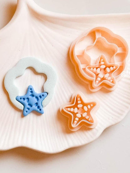 Starfish Hoop Clay Cutter Set: Ocean Summer Earrings, Polymer Clay Tool