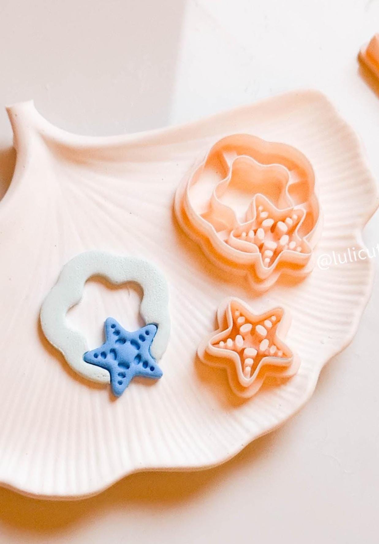 Starfish Hoop Clay Cutter Set: Ocean Summer Earrings, Polymer Clay Tool
