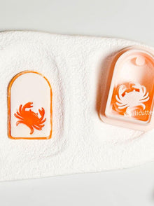 Crab Imprint Clay Cutter: Rounded Rectangle Ocean Earrings