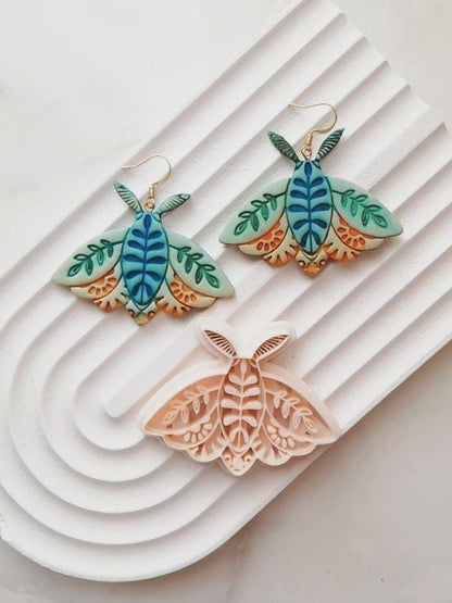 Butterfly Polymer Clay Cutter: Leafy Boho Earring Design