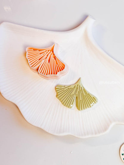 Ginkgo Leaf Clay Cutter: Veined Botanical Imprint (35mm & 40mm)