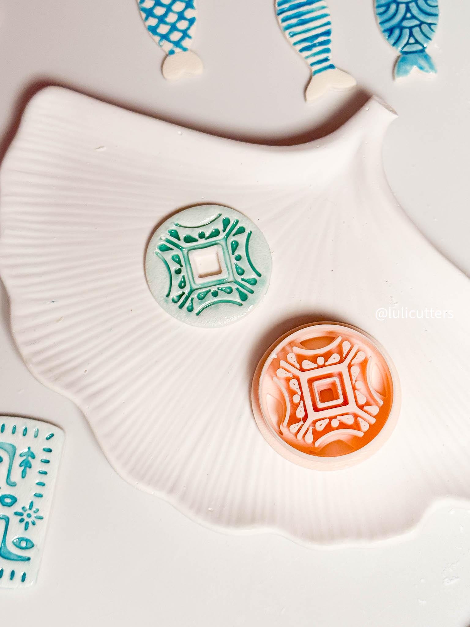 Mediterranean Tile Clay Cutter: Polymer Clay Earring & Pendant Imprint