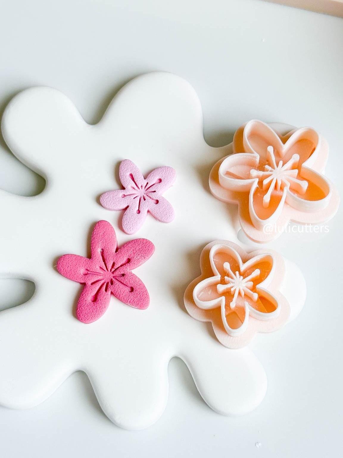 Imprint Flower Clay Cutter 4 Sizes Available, Mix & Match for Dangle or Stud Earrings