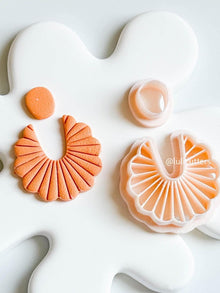 Ruffle Fan Clay Cutter Set 2-Piece Earring Cutter with Radiating Imprint