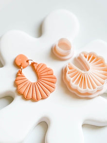 Ruffle Fan Clay Cutter Set 2-Piece Earring Cutter with Radiating Imprint