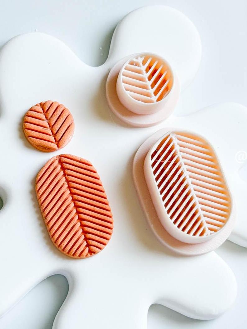 Lined Texture Clay Earring Cutter Set: Modern Polymer Clay Tool