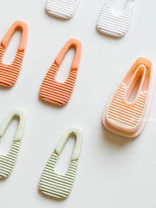 Geometric Clay Earring Cutter Set 3 Modern Styles - Ribbed Texture