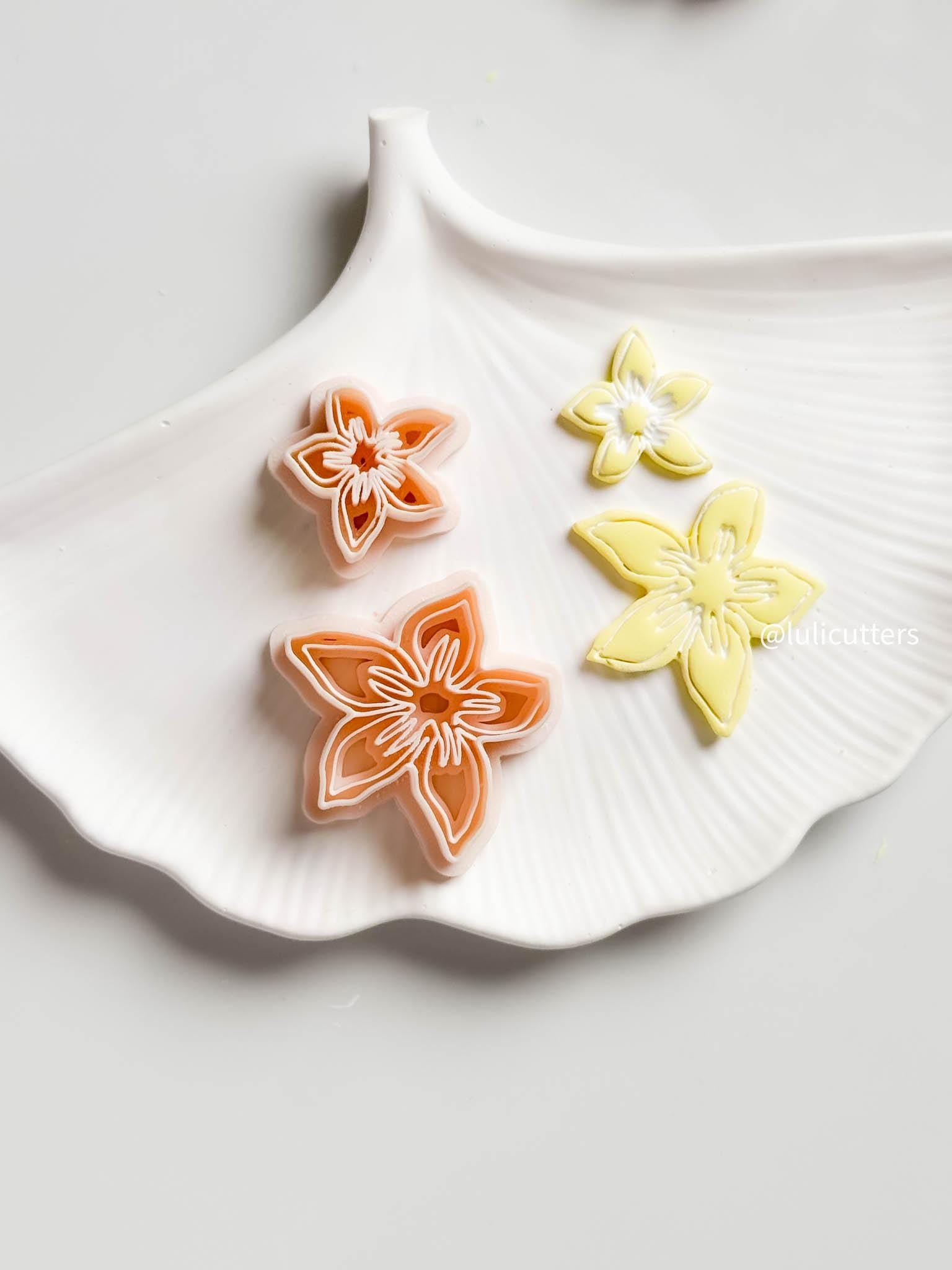Lemon Blossom Polymer Clay Cutter Floral Imprint in 35, 40, 45 and 50mm Sizes