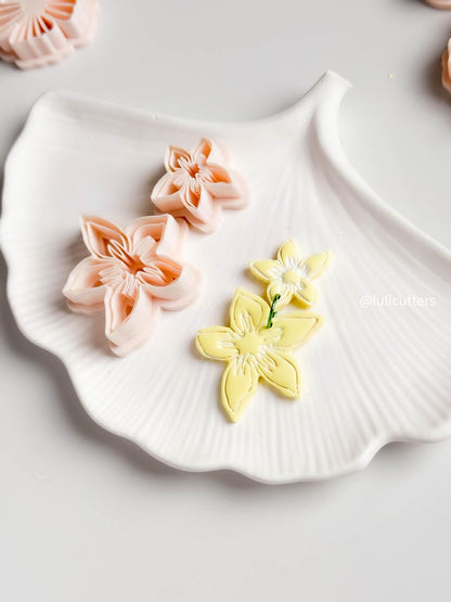 Lemon Blossom Polymer Clay Cutter Floral Imprint in 35, 40, 45 and 50mm Sizes