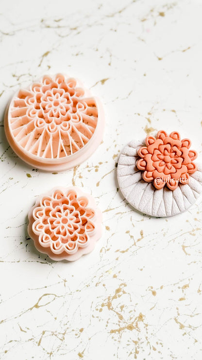 Floral Clay Earring Cutter Set Includes Base Shape + Matching Topper - 3 different options