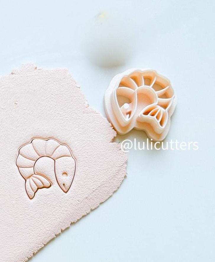 Shrimp Polymer Clay Earring Cutter: Sea-Inspired Design