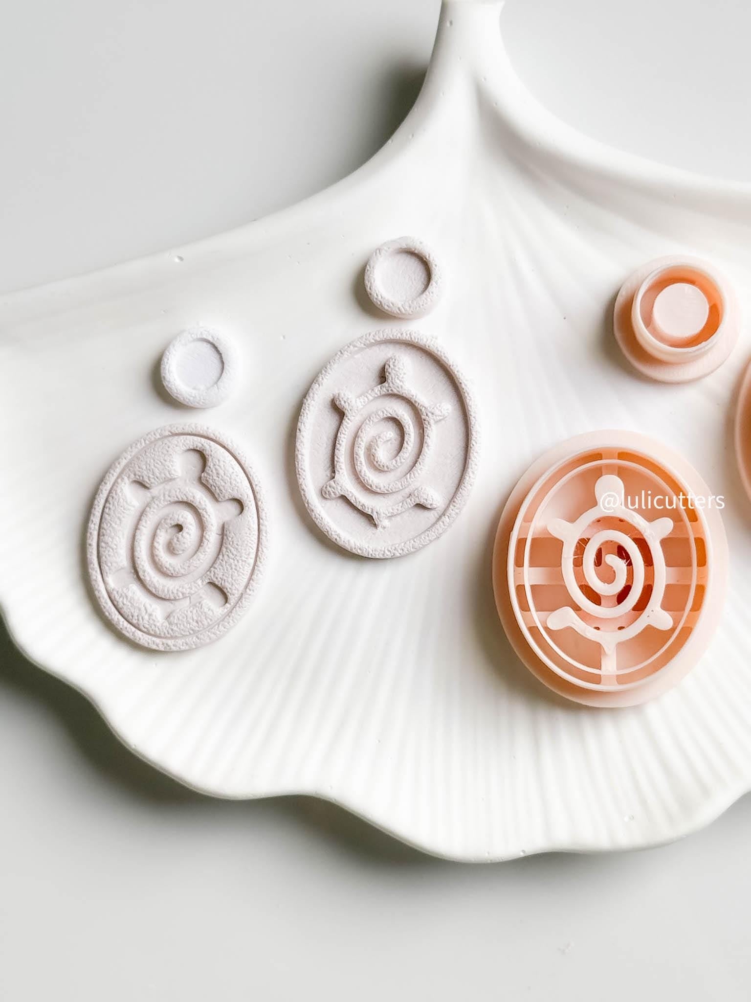 Sea Turtle Clay Cutter Set Emboss & Deboss Combo for Textured Earrings