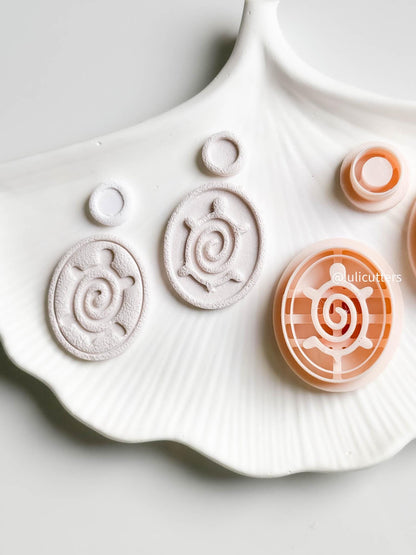 Sea Turtle Clay Cutter Set Emboss & Deboss Combo for Textured Earrings