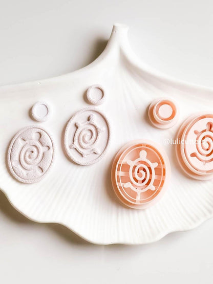 Sea Turtle Clay Cutter Set Emboss & Deboss Combo for Textured Earrings