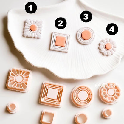 Bezel Frame Clay Earring Cutter Set 4 Unique Shapes, Single or as Bundle