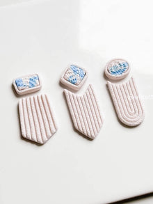 Textured Bezel Clay Earring Cutter Set Includes 3 Bold Shapes with Matching Toppers