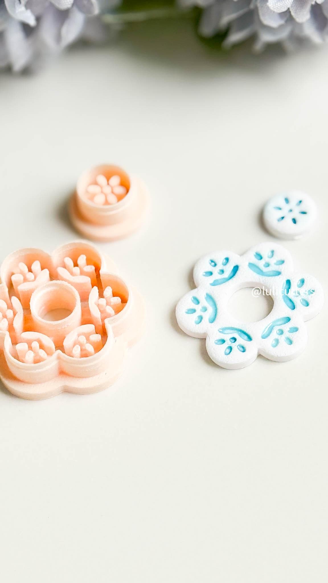 Azulejo Style Clay Cutter Set: Ceramic Pattern Earring Cutters