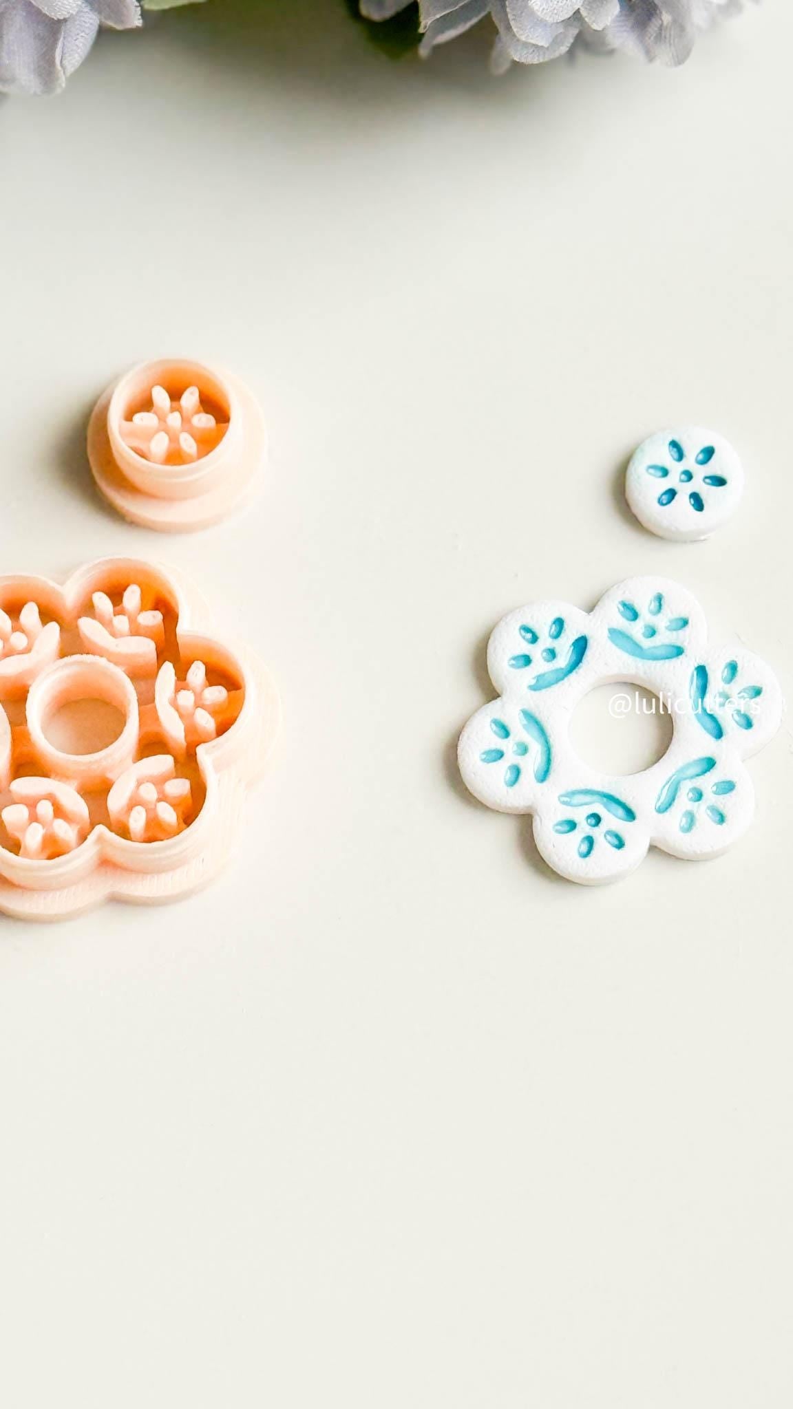 Azulejo Style Clay Cutter Set: Ceramic Pattern Earring Cutters