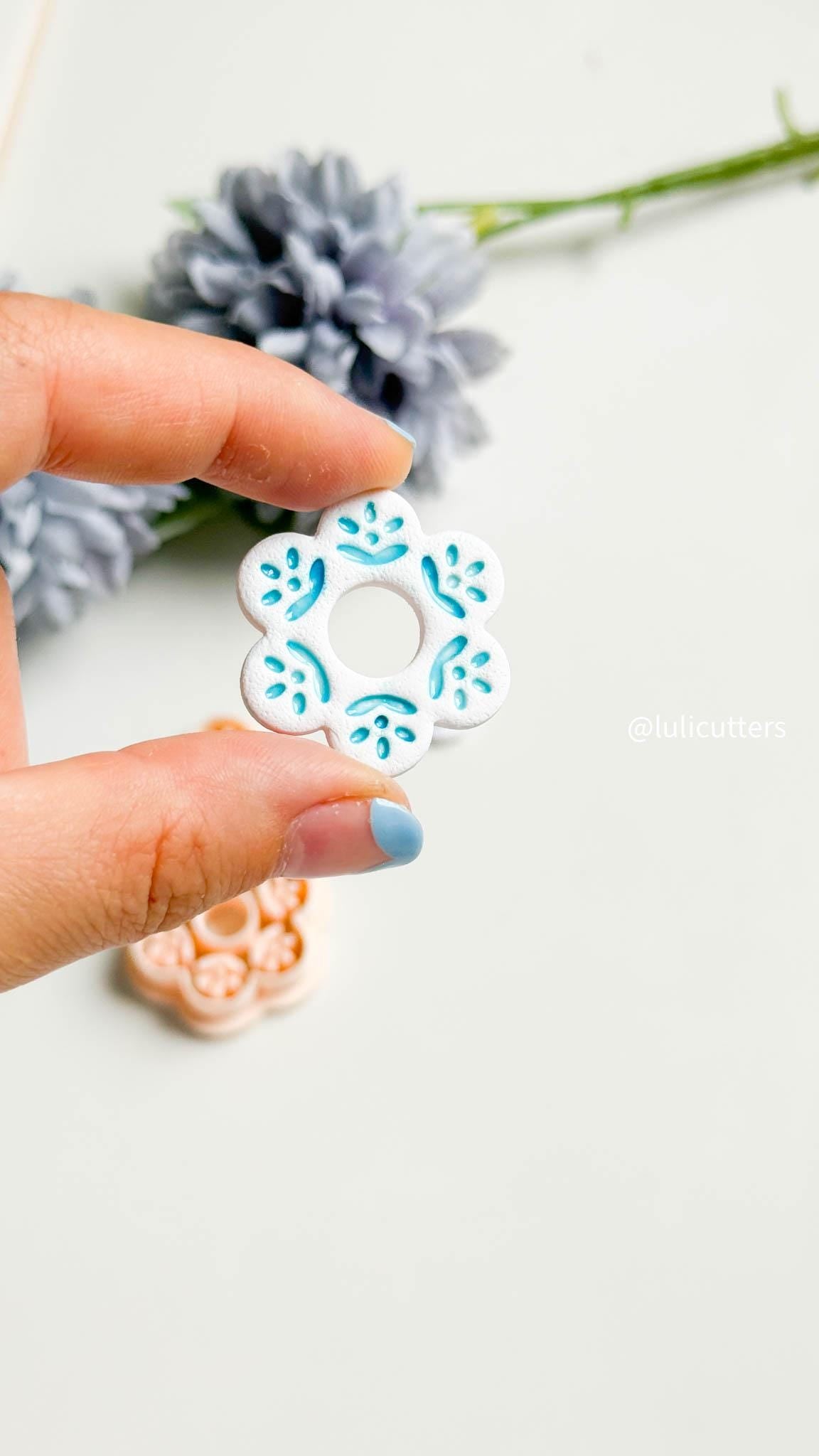 Azulejo Style Clay Cutter Set: Ceramic Pattern Earring Cutters