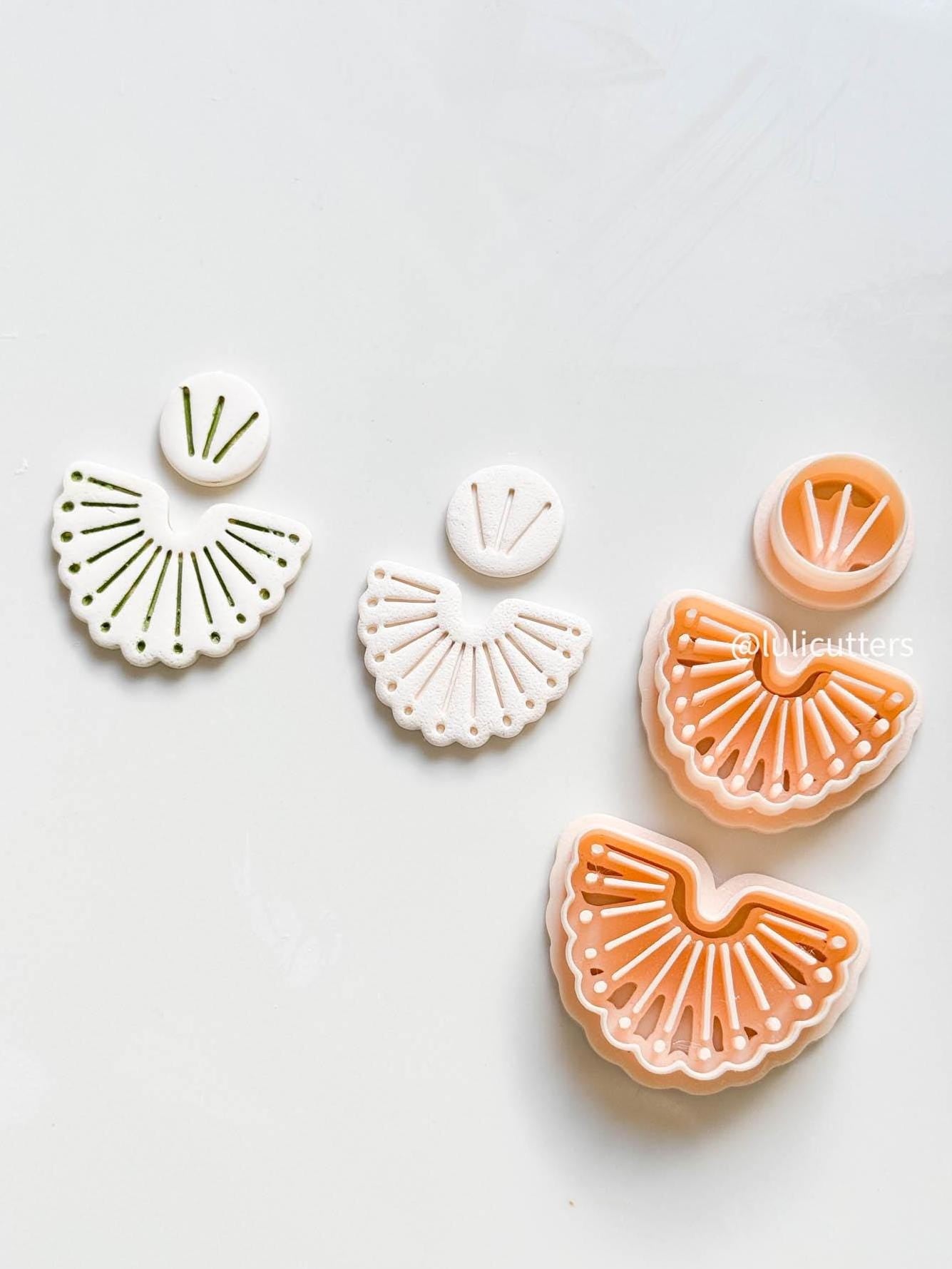 Boho Mediterranean Scalloped Clay Cutter Set Tribal-Inspired Arch Design - 2 size options