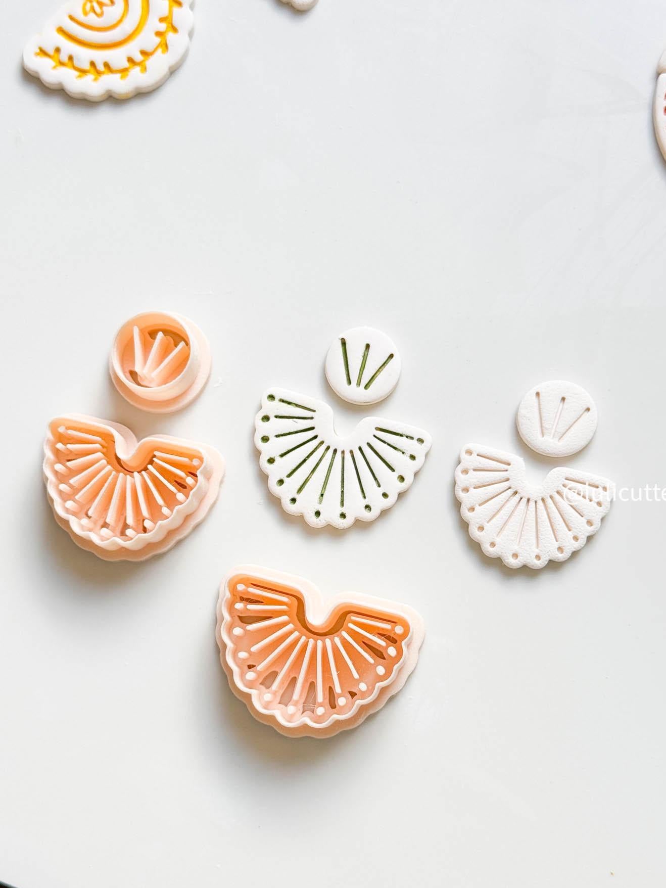 Boho Mediterranean Scalloped Clay Cutter Set Tribal-Inspired Arch Design - 2 size options