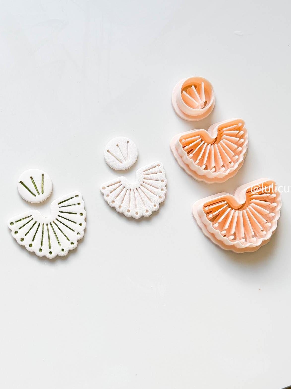 Boho Mediterranean Scalloped Clay Cutter Set Tribal-Inspired Arch Design - 2 size options