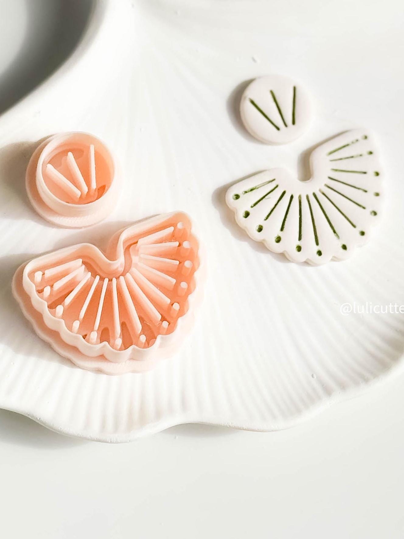 Boho Mediterranean Scalloped Clay Cutter Set Tribal-Inspired Arch Design - 2 size options