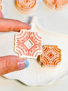 Mediterranean Tile Clay Cutter: Ceramic Imprint for Earrings & Pendants