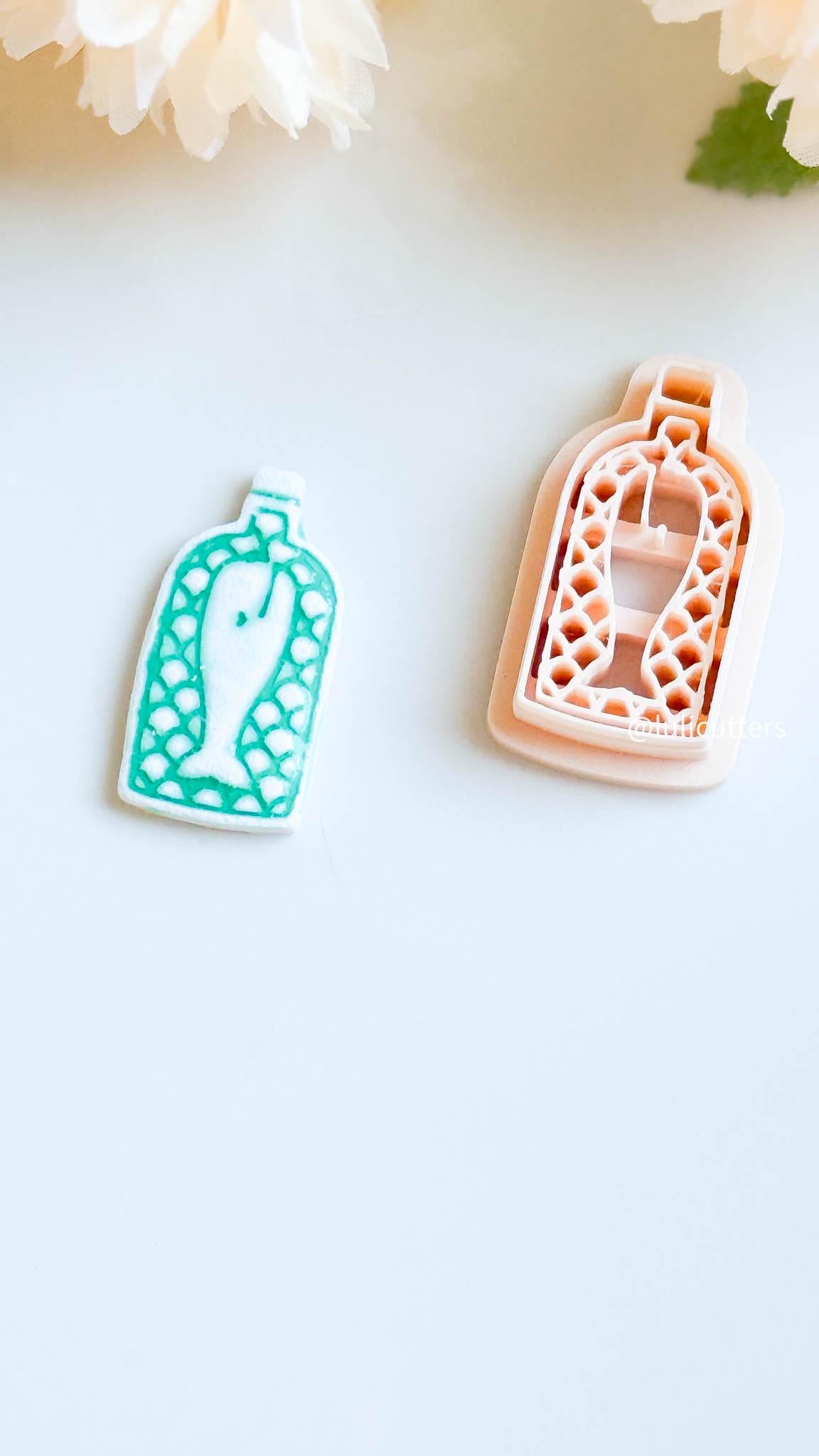 Fish in a Bottle Clay Cutter Underwater Imprint Design in 5 Sizes