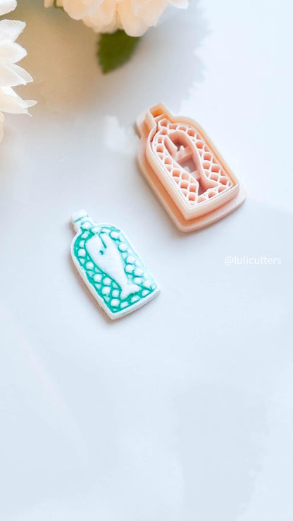 Fish in a Bottle Clay Cutter Underwater Imprint Design in 5 Sizes