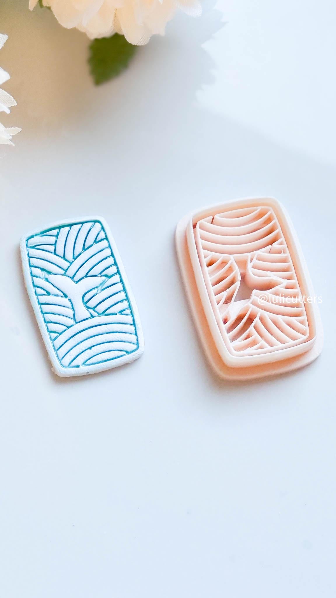 Whale Tail Wave Clay Cutter Ocean Scene Imprint Design (5 Sizes) -