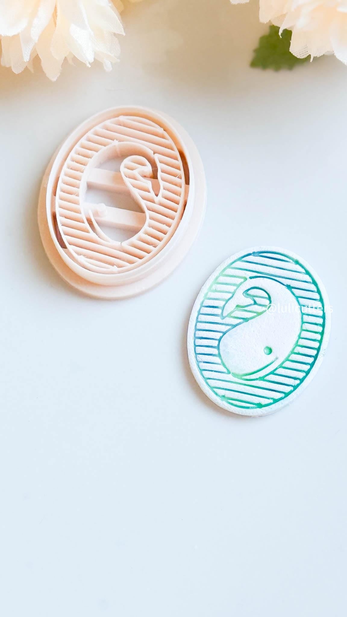 Minimal Whale Clay Cutter Modern Oval Imprint Design
