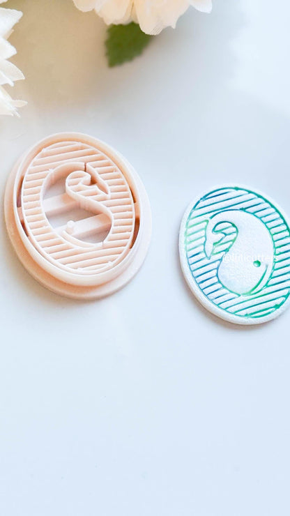 Minimal Whale Clay Cutter Modern Oval Imprint Design