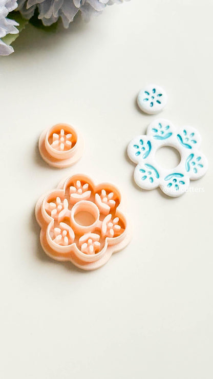 Azulejo Style Clay Cutter Set: Ceramic Pattern Earring Cutters